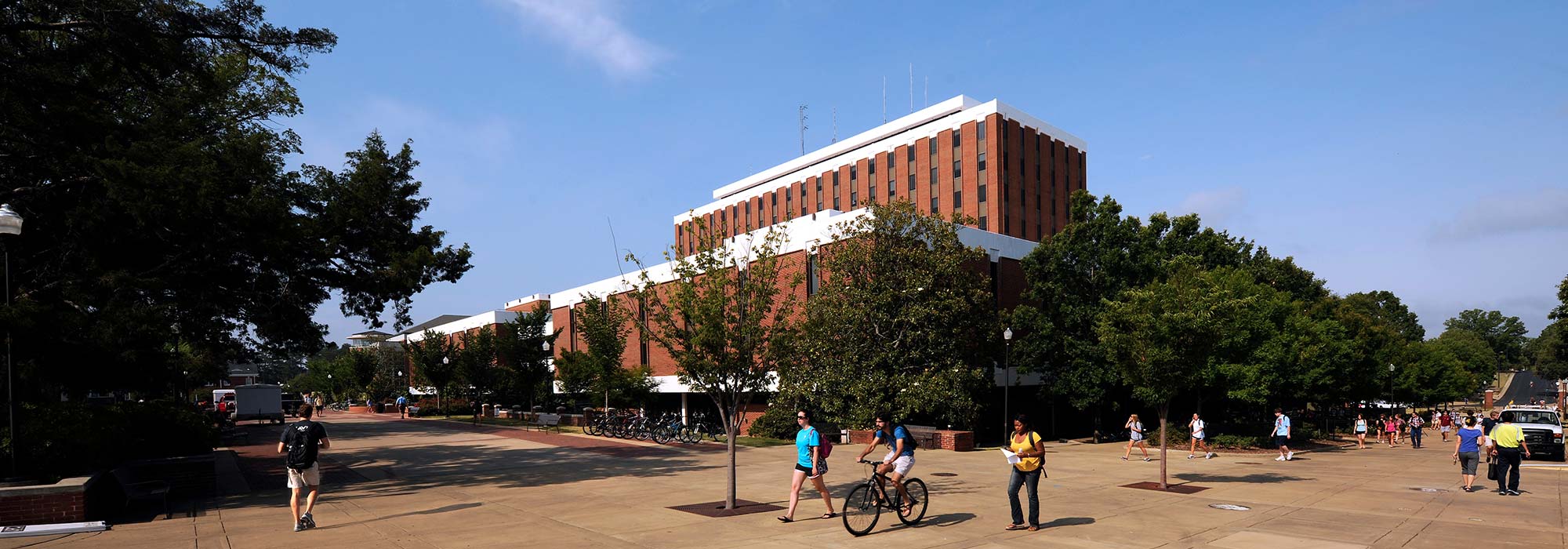 A view of the Haley Center during the day