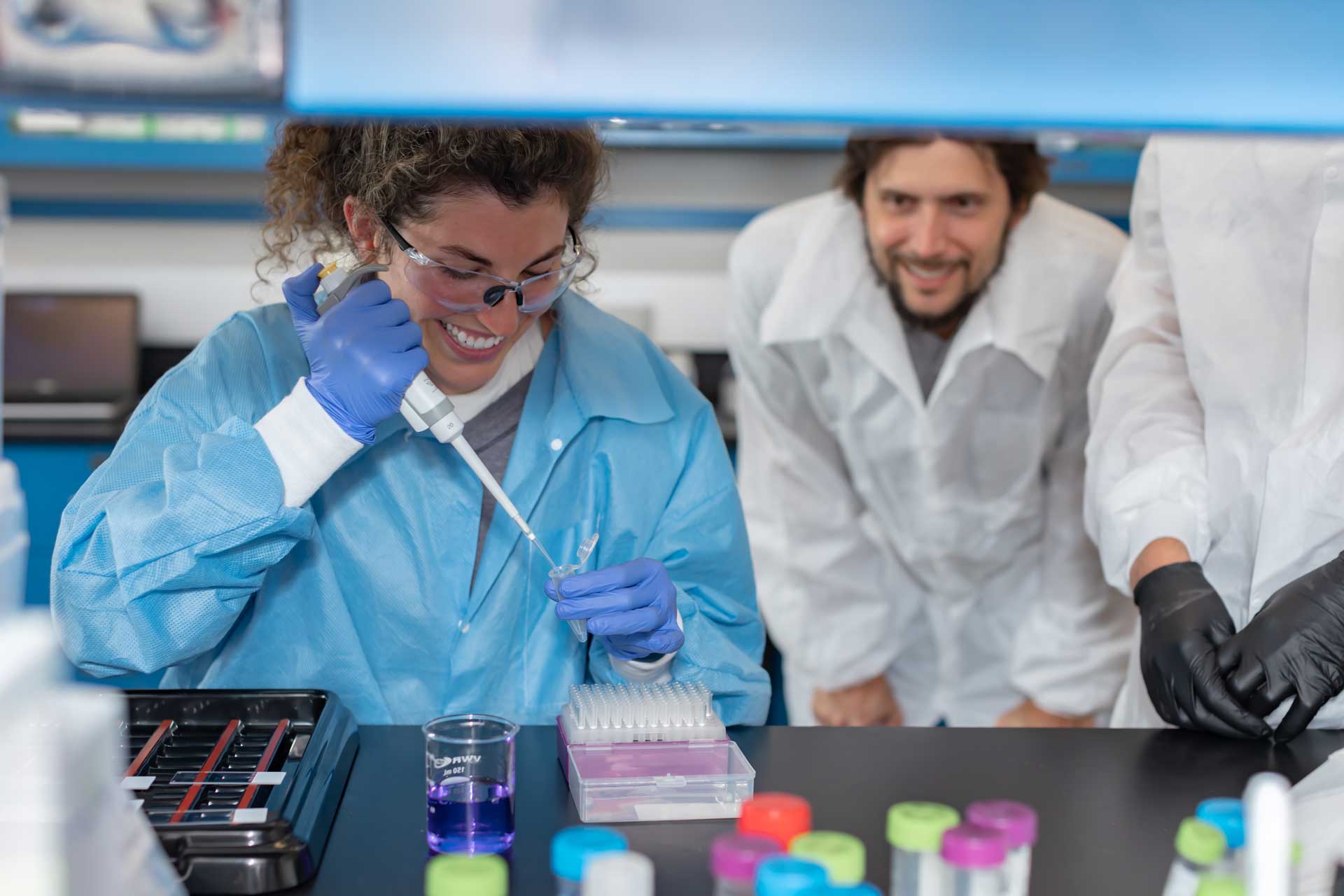 a student works in the Nutrabolt Lab in the School of Kinesiology