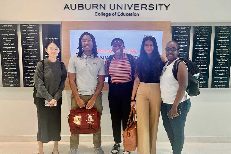 from left to right: Xiaotian Chang, Marcus Ward, Motunrayo (Joy) Hassan, Saanya Verdia and Josephine Abate