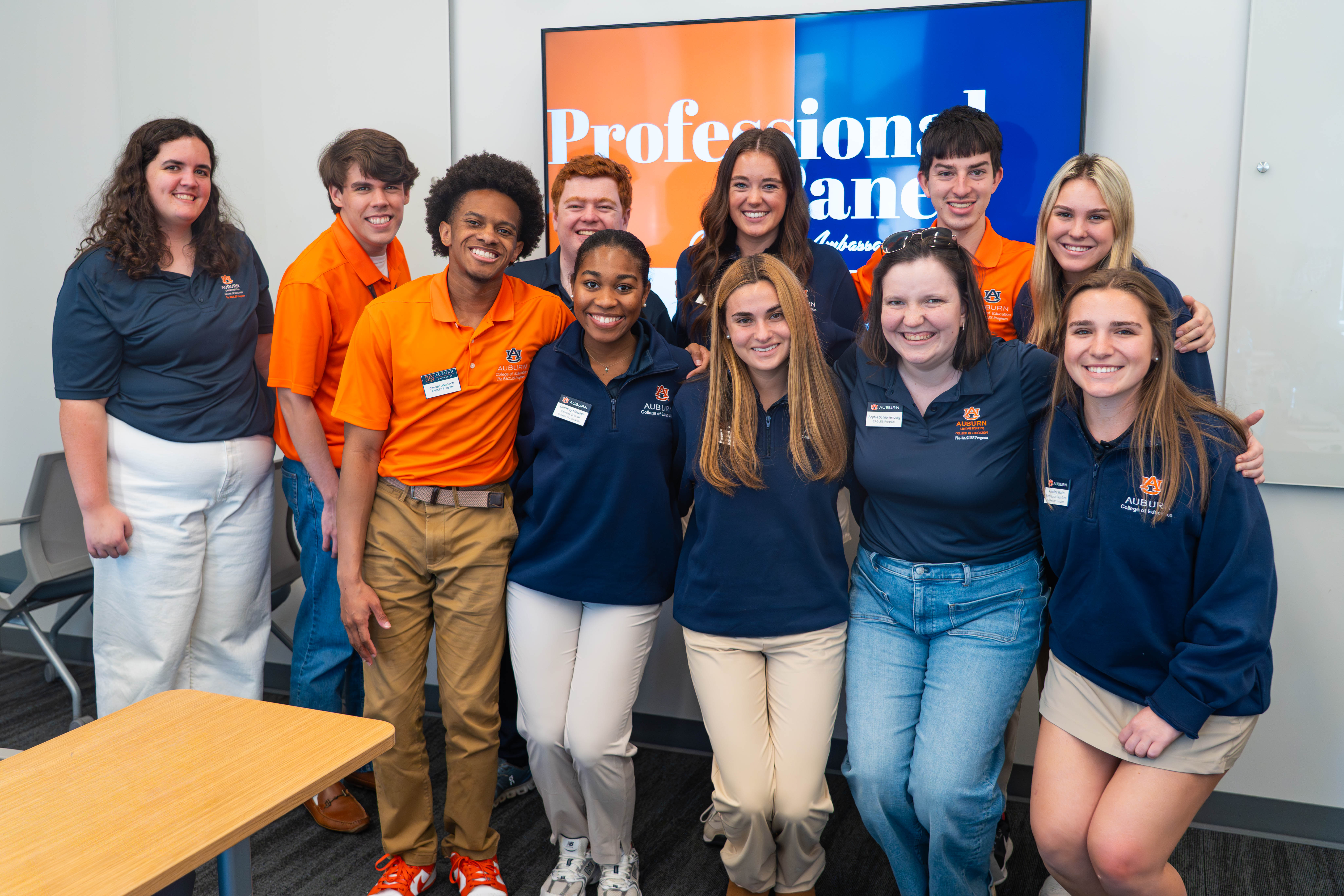 eagles ambassadors pose with college of education student ambassadors
