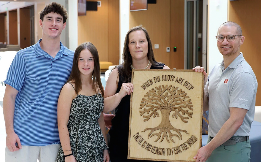 Andrew Pendola with the family of Brittany Larkin